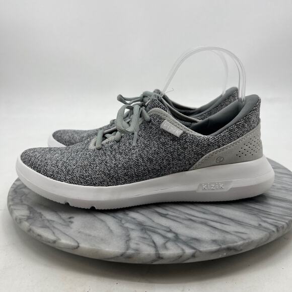 Kizik Womens 8.5 Shoes Grey Madrid Eco Knit Sneakers Lace Up Low Top Comfort - Picture 4 of 13